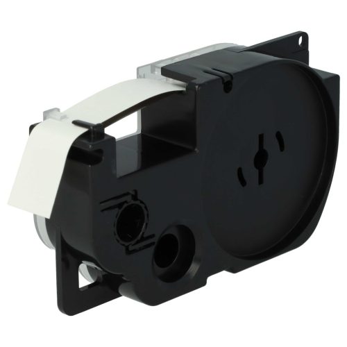 VHBW Etikettenband Casio XR-12WE, XR-12WE1 - 12 mm Schwarz-Weiß
