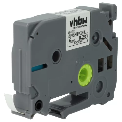 VHBW Label Tape Brother TZE-211, TZ-211 - 6 mm Black/White