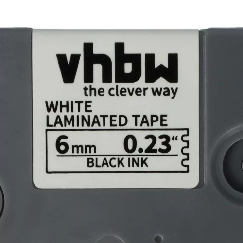 VHBW Label Tape Brother TZE-211, TZ-211 - 6 mm Black/White