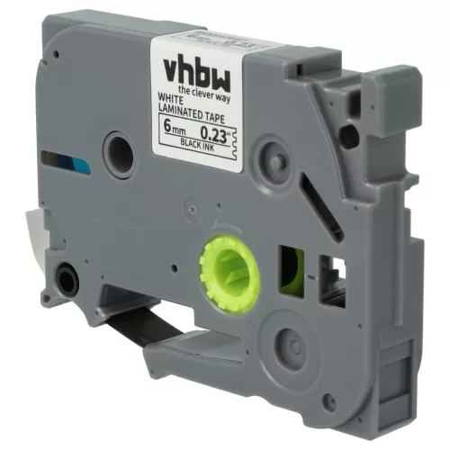 VHBW Label Tape Brother TZE-211, TZ-211 - 6 mm Black/White