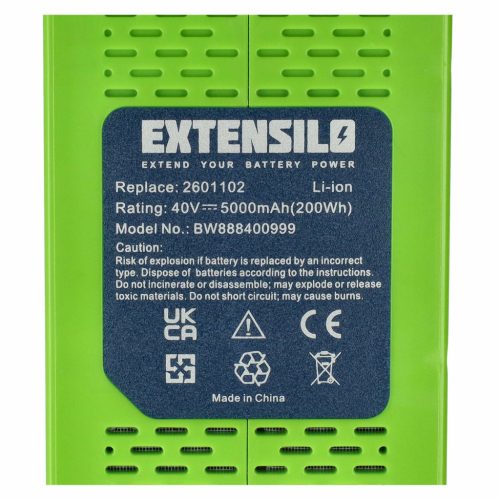 VHBW Battery Cramer 40V220, 40V110 - 5000 mAh 40 V Li-Ion