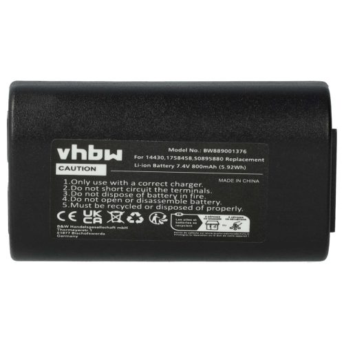 VHBW Printer Battery W003688, S0895880 - 800 mAh 7.4 V Li-Ion