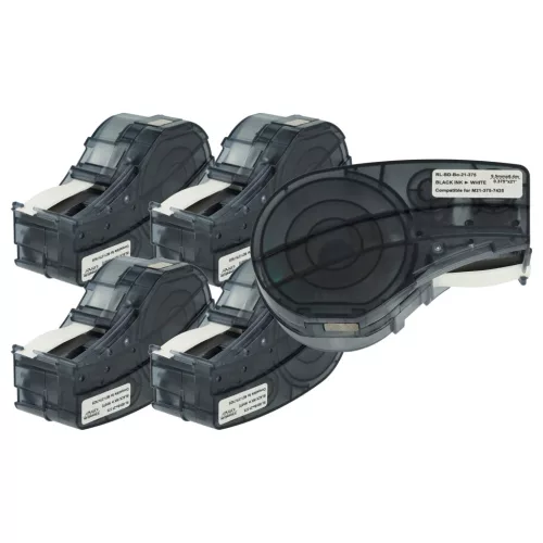 VHBW Label Tape Brady M21-375-7425 - 9.5 mm Black/White