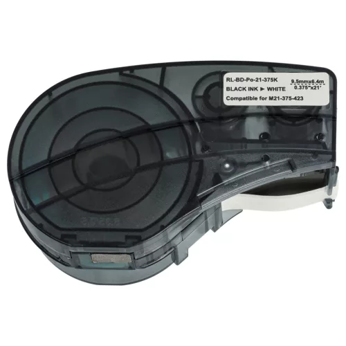 VHBW Label Tape Replacement for Brady M21-375-423 - 9.53 mm Black-White