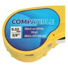 VHBW Label Tape M21-375-595-WT - 9.35 mm Black-White Vinyl