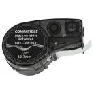 VHBW Label Tape Replacement for Brady M21-500-423 - 12.7 mm Black/White Polyester