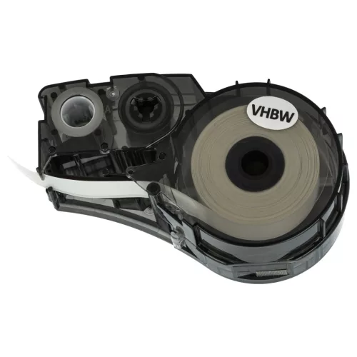 VHBW Label Tape Replacement for Brady M21-500-423 - 12.7 mm Black/White Polyester