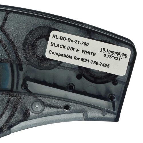 VHBW Label Tape instead of Brady M21-750-7425 - 19.05 mm Black/White
