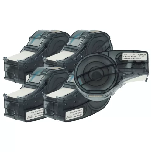 VHBW Label Tape M21-750-423 Replacement - 19.05 mm Black-White Polyester