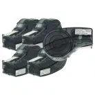 VHBW Label Tape Brady M21-250-595-WT Replacement - 6.35 mm Black-White, Vinyl