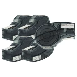   VHBW Label Tape Brady M21-250-595-WT Replacement - 6.35 mm Black-White, Vinyl