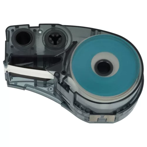 VHBW Label Tape Brady M21-250-595-WT Replacement - 6.35 mm Black-White, Vinyl