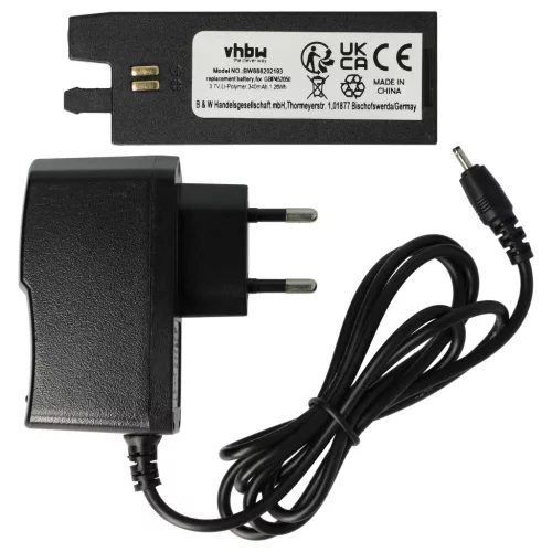 VHBW Gitarrenstimmer Akku und Ladegerät GBP-452050, GBP-042030 - Ladegerät-Set