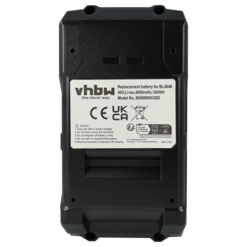 VHBW Electric Hand Tool Battery Makita 191L29-0, BL4020, BL4025, BL4040, BL4050F - 4000 mAh, 40 V, Li-Ion
