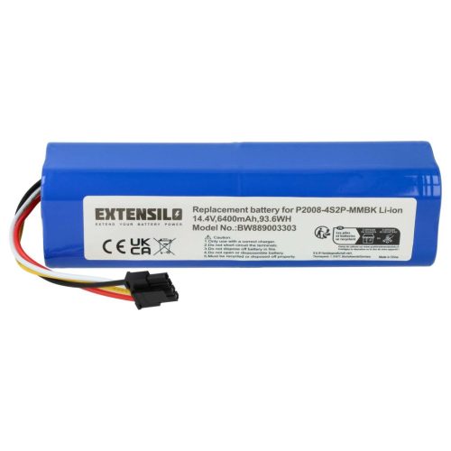 VHBW Battery Xiaomi STYTJ01ZHM, BRR-2P4S-5200S, P2008-4S2P-MMBK - 6400 mAh, 14.4 V, Li-Ion