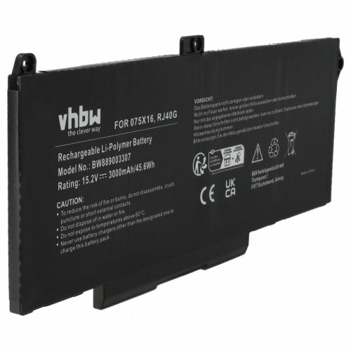 VHBW Notebook-Akku Dell RJ40G, 075X16 - 3000 mAh 15,2 V Li-Ion