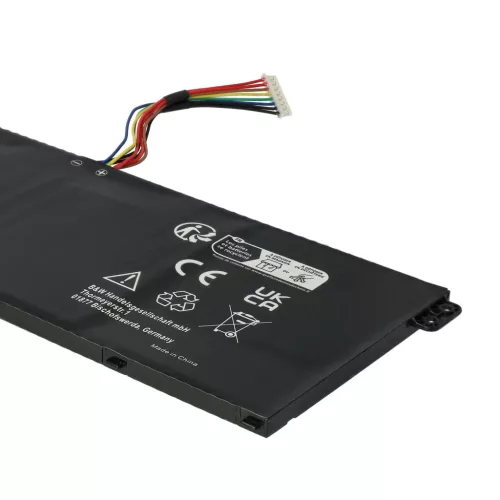 Notebook Batterie ersetzt Acer KT0030G022, KT00304013, AP19B8K, AP18C4K - 3400 mAh 11.25 V Li-Polymer, schwarz