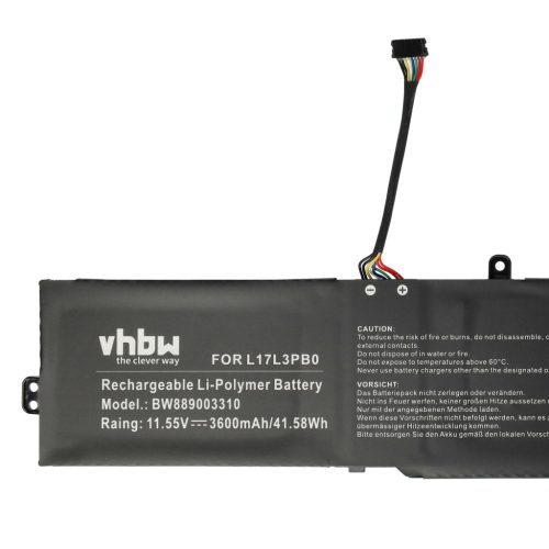 VHBW Notebook-Akku Lenovo 5B10Q13162, 5B10Q13163, 5B10Q13164, 5B10Q38232 - 3600 mAh 11,55 V Li-Polymer