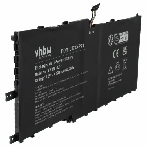 VHBW Notebook Akku 01AV499, 01AV475, 01AV474, L17M4P71, L17C4P71 - 2900 mAh 15,36 V Li-Polymer