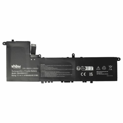 VHBW Notebook-Akku L19L3PD3, L19D3PD3, L19M3PD3, SB10V27762 - 4100 mAh 11,1 V Li-Polymer