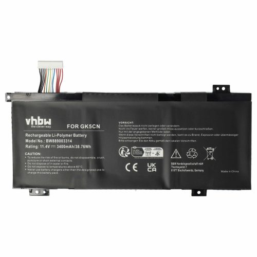 VHBW Notebook Akku Machenike GK5CN-00-13-3S1P-0, GK5CN-00-13-4S1P-0 - 3400 mAh 11,4 V Li-Polymer