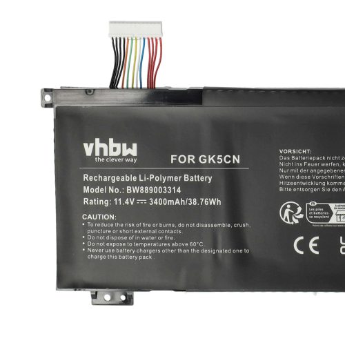 VHBW Notebook Akku Machenike GK5CN-00-13-3S1P-0, GK5CN-00-13-4S1P-0 - 3400 mAh 11,4 V Li-Polymer