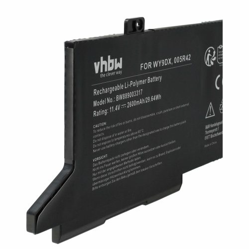 VHBW Notebook-Akku 005R42, WY9DX - 2600 mAh 11,4 V Li-Polymer