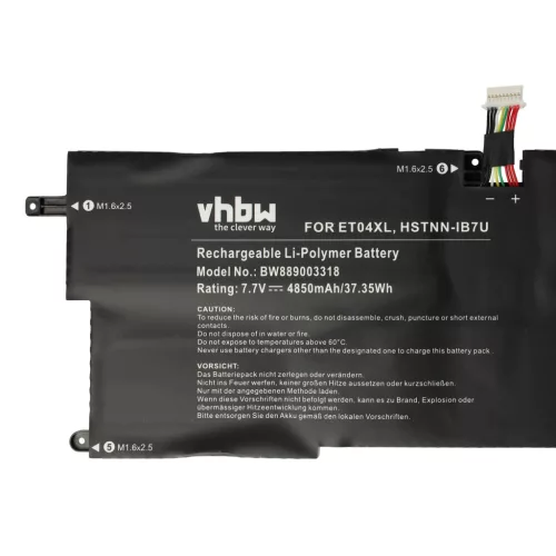 VHBW Notebook Akku ET04049XL, 915030-171, ET04XL, 915191-855, 915030-1C1 - 4850 mAh 7,7 V Li-Polymer