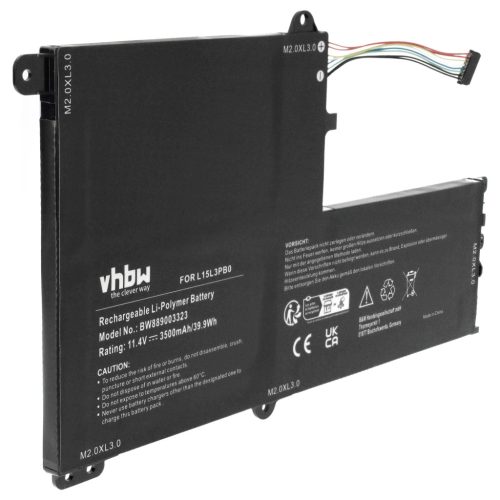 VHBW Notebook-Akku B102297-0004, L15M3PB0, 5B10K84638, L15C3PB1 - 3500 mAh 11,4 V Li-Polymer