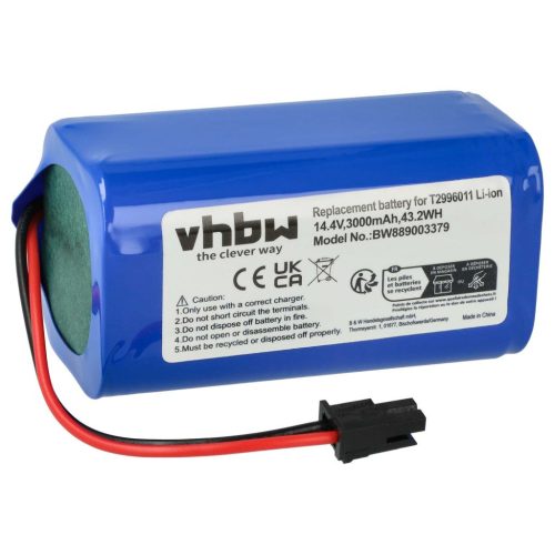 VHBW Battery for Eufy T2996011, CMICR18650F9M-4S1P - 3000 mAh, 14.4 V, Li-Ion