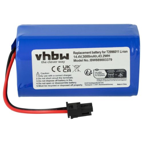 VHBW Battery for Eufy T2996011, CMICR18650F9M-4S1P - 3000 mAh, 14.4 V, Li-Ion