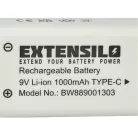 VHBW 9V Blockakku Daitem BATV13 - 1000 mAh 9 V Li-Ion