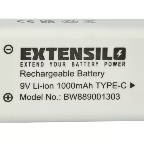 VHBW 9V Blockakku Daitem BATV13 - 1000 mAh 9 V Li-Ion