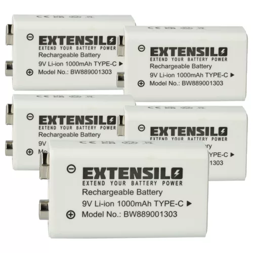 VHBW 9V Block Akku Daitem BATV13 - 1000 mAh 9 V Li-Ion