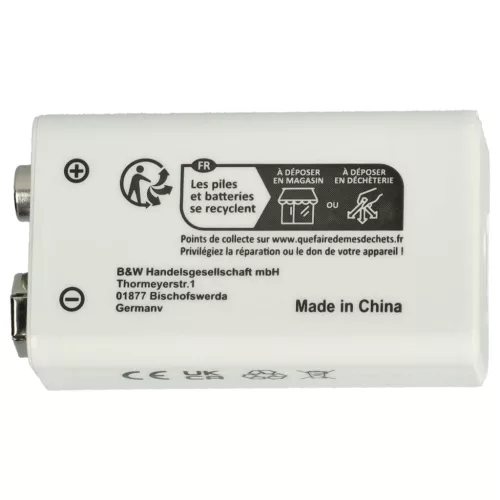 VHBW 9V Block Akku Daitem BATV13 - 1000 mAh 9 V Li-Ion