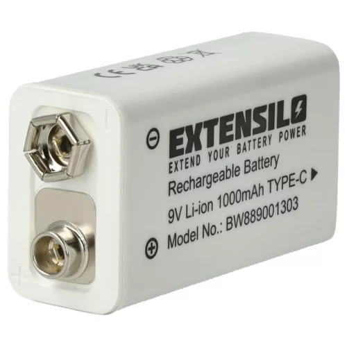 VHBW 9V Block Akku Daitem BATV13 - 1000 mAh 9 V Li-Ion