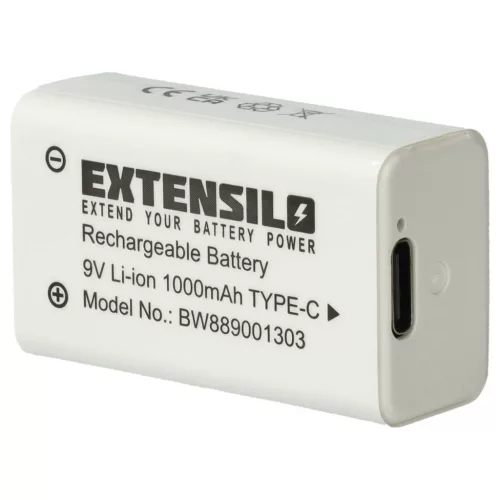 VHBW 9V Block Akku Daitem BATV13 - 1000 mAh 9 V Li-Ion