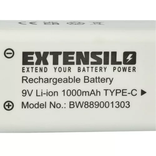 VHBW 9V Blockakku Daitem BATV13 - 1000 mAh 9 V Li-Ion