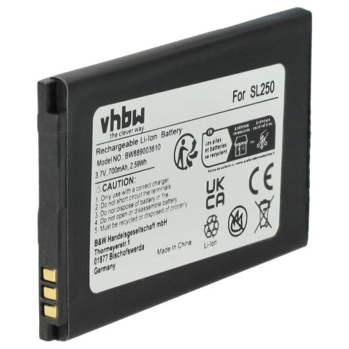 VHBW Senioren Mobiltelefon Akku Bea-Fon SL250 Ersatz - 700 mAh 3,7 V Li-Ion