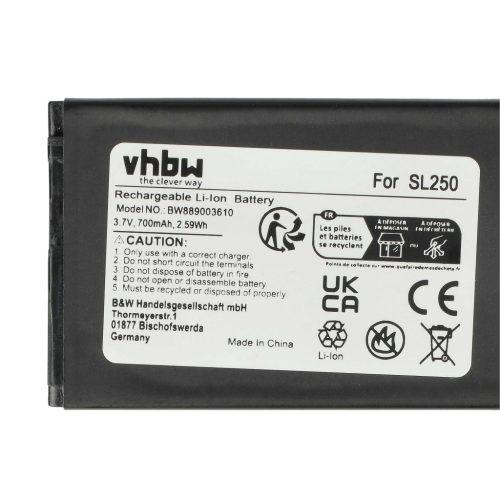 VHBW Senioren Mobiltelefon Akku Bea-Fon SL250 Ersatz - 700 mAh 3,7 V Li-Ion