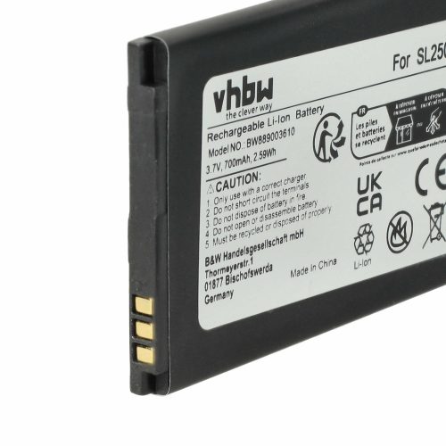 VHBW Senioren Mobiltelefon Akku Bea-Fon SL250 Ersatz - 700 mAh 3,7 V Li-Ion