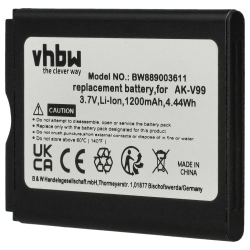 VHBW Mobile Phone Battery for Emporia AK-V99 - 1200 mAh 3.7 V Li-Ion - Smartphone Battery