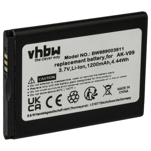 VHBW Mobile Phone Battery for Emporia AK-V99 - 1200 mAh 3.7 V Li-Ion - Smartphone Battery