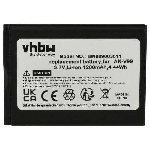 VHBW Mobile Phone Battery for Emporia AK-V99 - 1200 mAh 3.7 V Li-Ion - Smartphone Battery