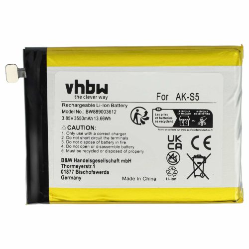 VHBW Senioren Mobiltelefon Akku Emporia AK-S5, AK-S5-BC - 3550 mAh 3,85 V Li-Ion