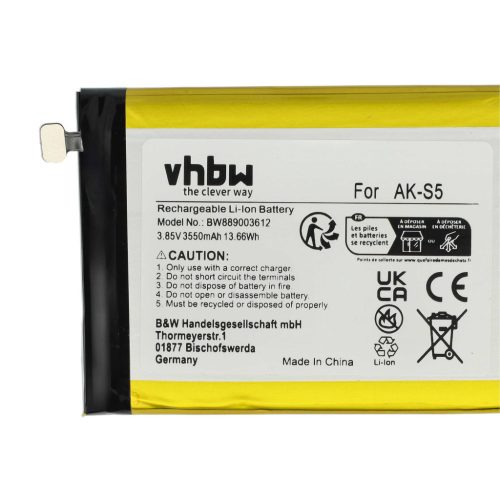 VHBW Senioren Mobiltelefon Akku Emporia AK-S5, AK-S5-BC - 3550 mAh 3,85 V Li-Ion