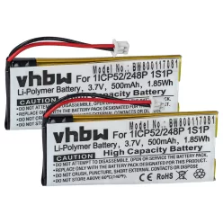   VHBW Kabelloser Kopfhörer Akku 1ICP52/248P 1S1P - 500 mAh 3,7 V Li-Polymer