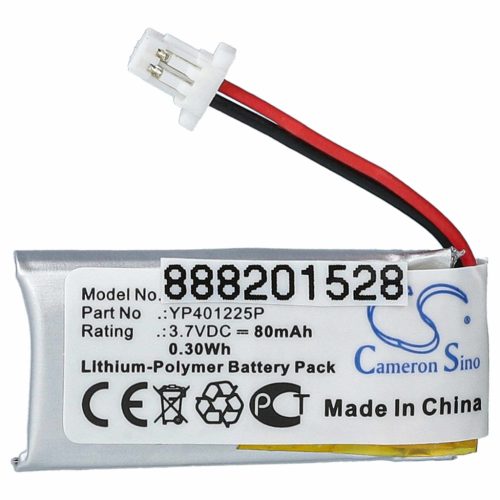 VHBW Vezeték nélküli headset akkumulátor YP401225P - 80 mAh 3,7 V Li-polimer
