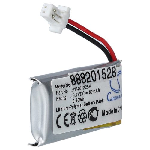 VHBW Vezeték nélküli headset akkumulátor YP401225P - 80 mAh 3,7 V Li-polimer