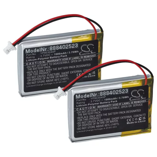 VHBW Videokamera Akku YP803040P Ersatz - 1000 mAh 3,7 V Li-Polymer